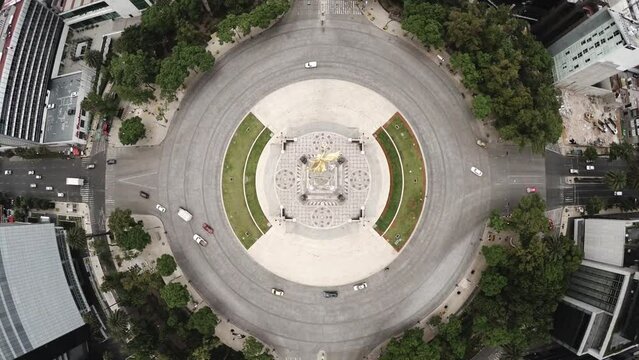 Zenith view of a roundabout in Mexico city.