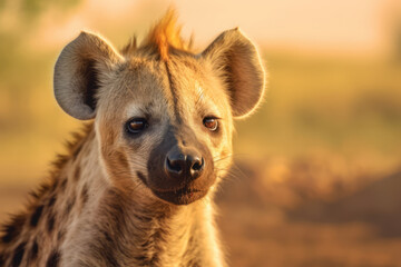 Hyena in nature, national geography, Wide life animals. AI Generated.