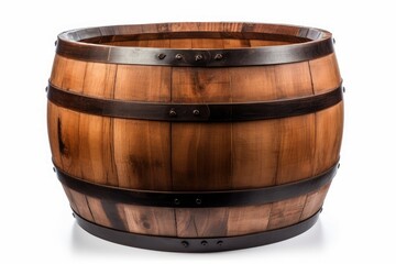 Traditional wooden barrel. Generate Ai