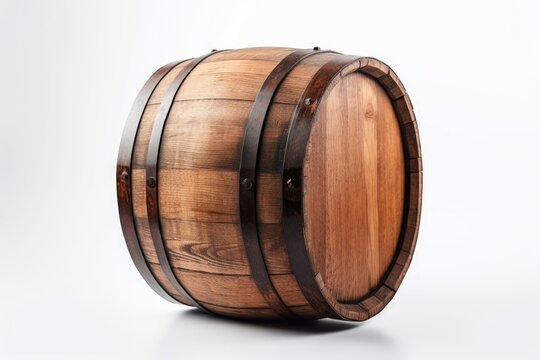 Traditional wooden barrel object. Generate Ai