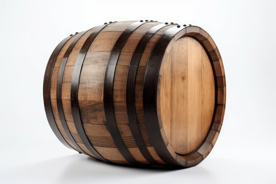 Traditional wooden barrel drink. Generate Ai