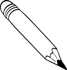 Pencil Vector Icon Isolated On Transparent Background.