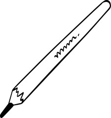 Pencil Vector Icon Isolated On Transparent Background.