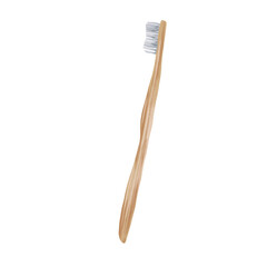 Watercolor eco friendly wooden toothbrush. Watercolor zero waste bamboo tooth brush