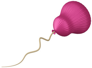 3D object lilac inflatable balloon of various shapes on a transparent background