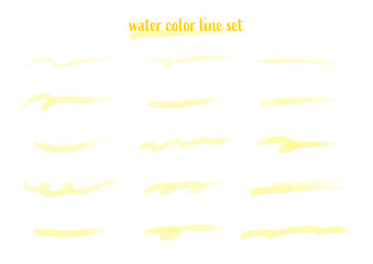 手描き水彩のアンダーラインセット_イエロー