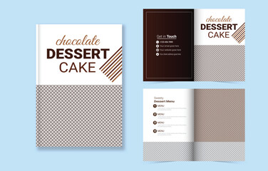 Naklejka premium Flat delicious food brochure design template