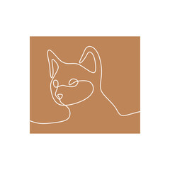 Cat Oneline Continuous Single Line Art Vector