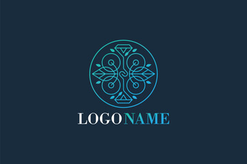 Creative logo design depicting a floral diamond, designated for the fashion or apparel industry.