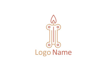 Creative logo design depicting a burning candle. - Logo design template of a burning candle