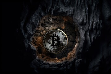 Bitcoin on dark rock is a form of digital gold that provides a dependable and sturdy digital representation of worth. An unforeseen and volatile disruptor in the financial markets realm. AI-Generated