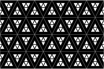 Triangle of lattice pattern. Design futuristic style white on black background. Design print for illustration, textile, texture, wallpaper, background. Set 9