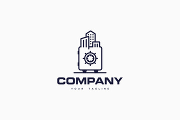 Creative logo design depicting a vault city- Logo Design Template	