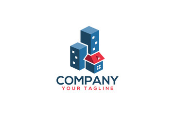 Creative logo design depicting a 3D city - Logo Design Template