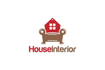 Creative logo design depicting a sofa house- Logo Design Template	
