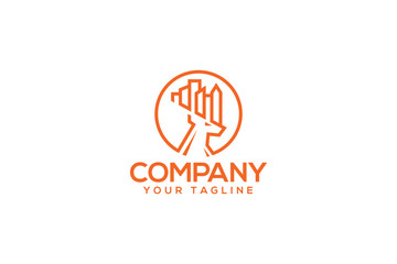 Creative logo design depicting a  deer with a ciy as the antlers- Logo Design Template	
