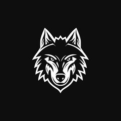 simple angry wolf wild animal logo vector illustration template design