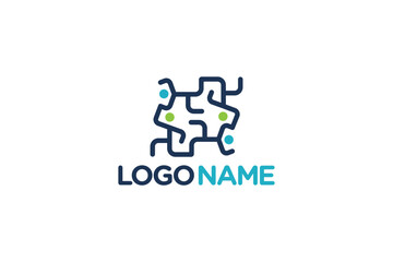 Creative logo design depicting a group of people- Logo Design Template	