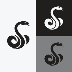 Fototapeta premium Snake logo, animal icon, Vector illustration