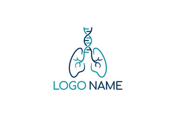Fototapeta premium Creative logo design depicting a pair of lungs shaped like a dna string- Logo Design Template 