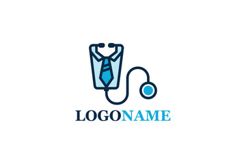 Creative logo design depicting a shirt shaped like a sthetoscope- Logo Design Template	
