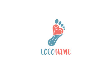 Creative logo design depicting a foot shaped like a heart- Logo Design Template	
