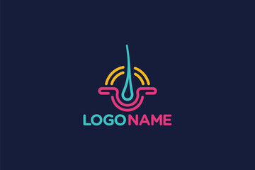Creative logo design depicting a hair follicle. 