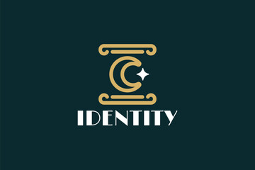 Title: Creative logo design depicting a stone pillar designated to the legal or coporate world.  - obrazy, fototapety, plakaty