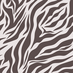 Modern minimalistic vector design. Zebra print. Hand drawn organic natural shapes. Seamless abstract animalistic pattern. Earthy shades