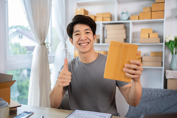 Empowering SMEs: Online Selling and Shipping for Small Business Owners, E-Commerce and Digital Commerce Concept.