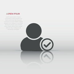 Login icon in flat style. People secure access vector illustration on white isolated background. Password approved business concept.