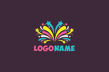 Colorful Stars Logo Design - Logo Design Template	
