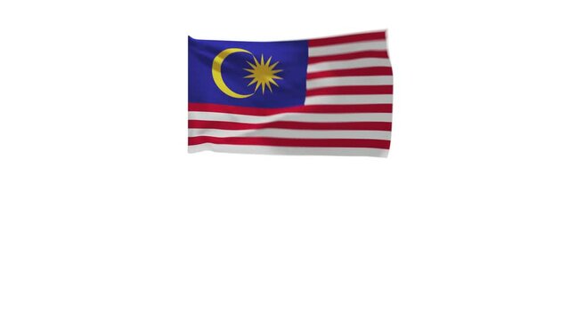 3D rendering of the flag of Malaysia waving in the wind.