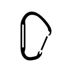 nonlocking carabiner mountaineering adventure glyph icon vector. nonlocking carabiner mountaineering adventure sign. isolated symbol illustration