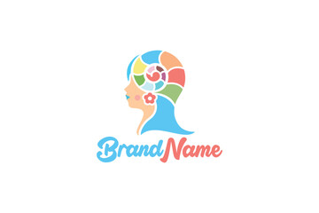 Beautiful Woman Logo design- Woman Face Logo Design Template