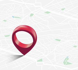 map with roads and navigator icon. navigator on the map with a red label