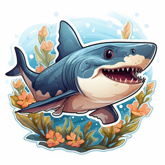 Naklejka premium cute shark Sticker
