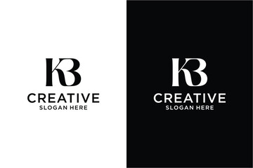 letter k b Logo design concept