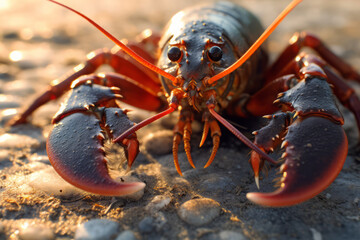 Lobster in nature, national geography, Wide life animals. AI Generated.