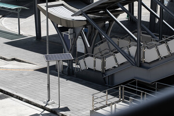 Modern Architectural detail of metal roofing on commercial construction