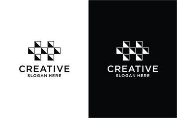 piksel plus logo design concept