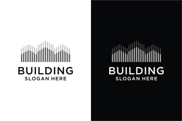 Building with line logo design template