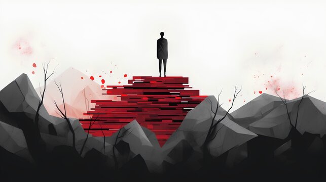 A minimalistic illustration captures the idea of rebuilding oneself, using subtle visual metaphors to reflect personal growth and self-improvement. Generative AI