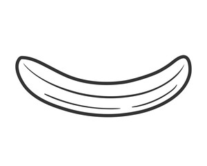 Line art of banana isolated on white background. One line style. Vector illustration