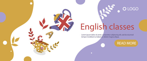 Banner flyer summer english classes