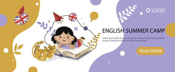 Banner flyer summer english camp