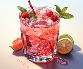 Little cocktail isolated on white background , Generative Ai