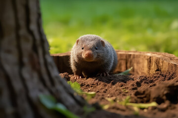 Mole in nature, national geography, Wide life animals. AI Generated.