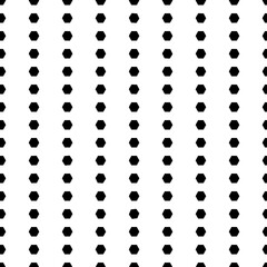Geometric stripped seamless pattern with hexagon dots. Monochrome abstract vector texture.