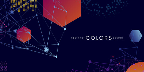 Futuristic tech style horizontal background.